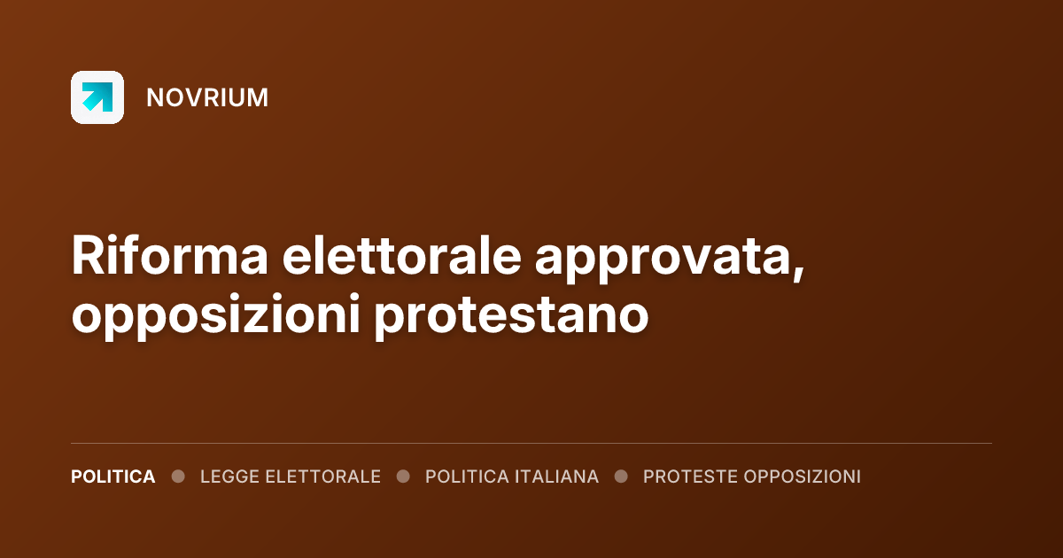 Riforma elettorale approvata, opposizioni protestano