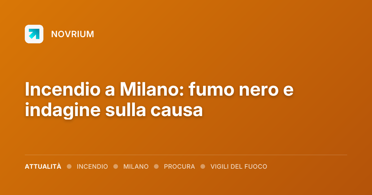 Incendio a Milano: fumo nero e indagine sulla causa
