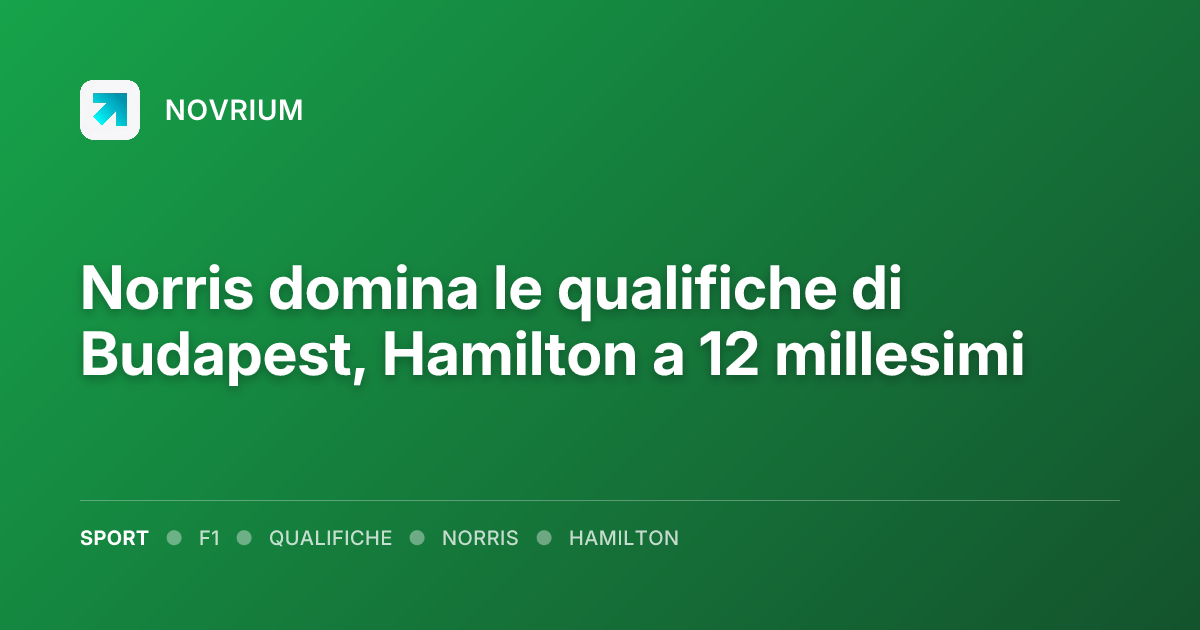 Norris domina le qualifiche di Budapest, Hamilton a 12 millesimi