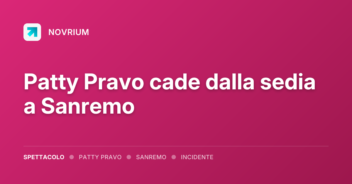 Patty Pravo cade dalla sedia a Sanremo