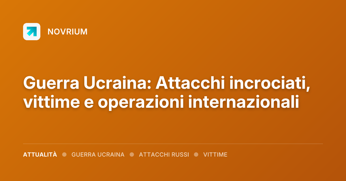 Guerra Ucraina: Attacchi incrociati, vittime e operazioni internazionali