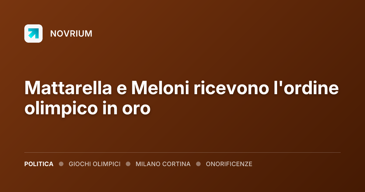 Mattarella e Meloni ricevono l'ordine olimpico in oro