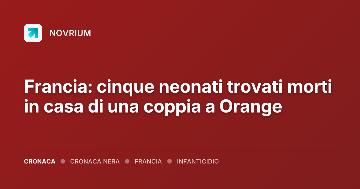 Francia: cinque neonati trovati morti in casa di una coppia a Orange