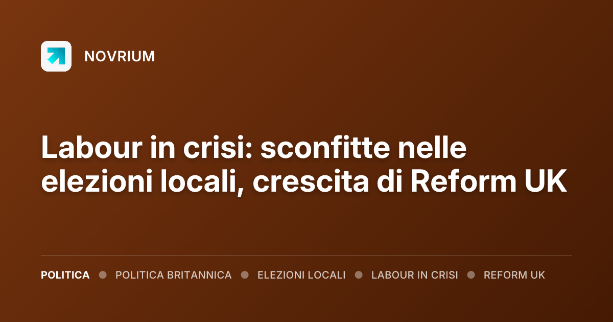 Labour in crisi: sconfitte nelle elezioni locali, crescita di Reform UK