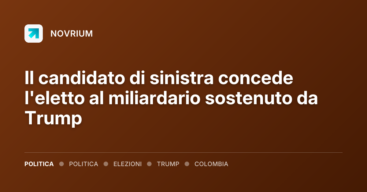 Il candidato di sinistra concede l'eletto al miliardario sostenuto da Trump