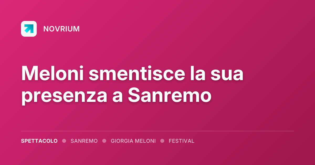 Meloni smentisce la sua presenza a Sanremo