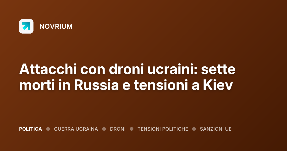 Attacchi con droni ucraini: sette morti in Russia e tensioni a Kiev