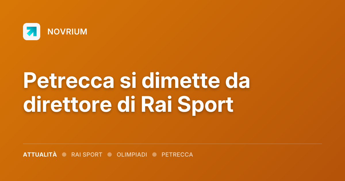 Petrecca si dimette da direttore di Rai Sport
