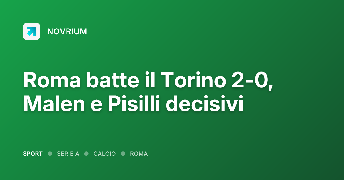 Roma batte il Torino 2-0, Malen e Pisilli decisivi