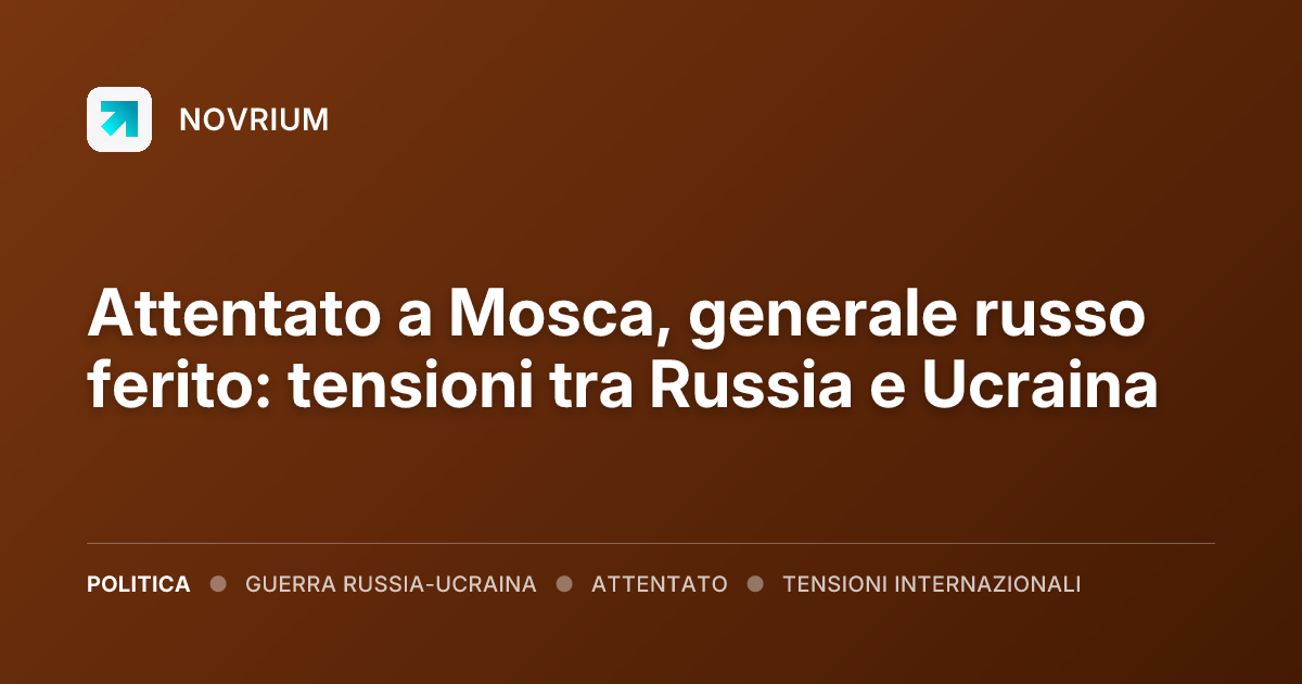 Attentato a Mosca, generale russo ferito: tensioni tra Russia e Ucraina