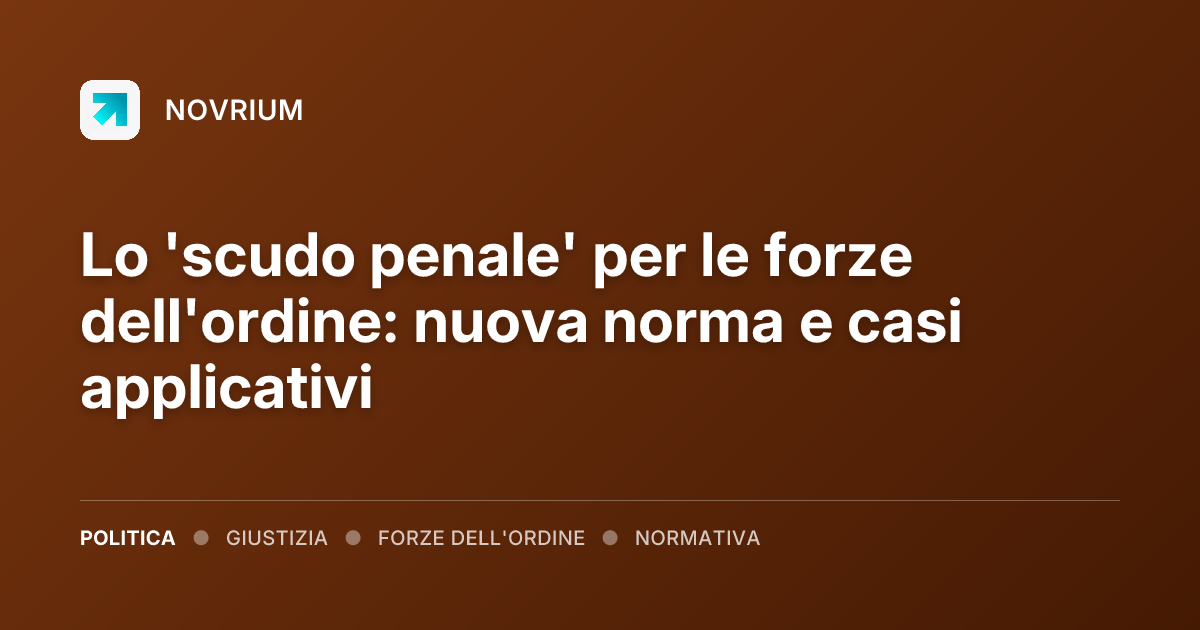 Lo 'scudo penale' per le forze dell'ordine: nuova norma e casi applicativi