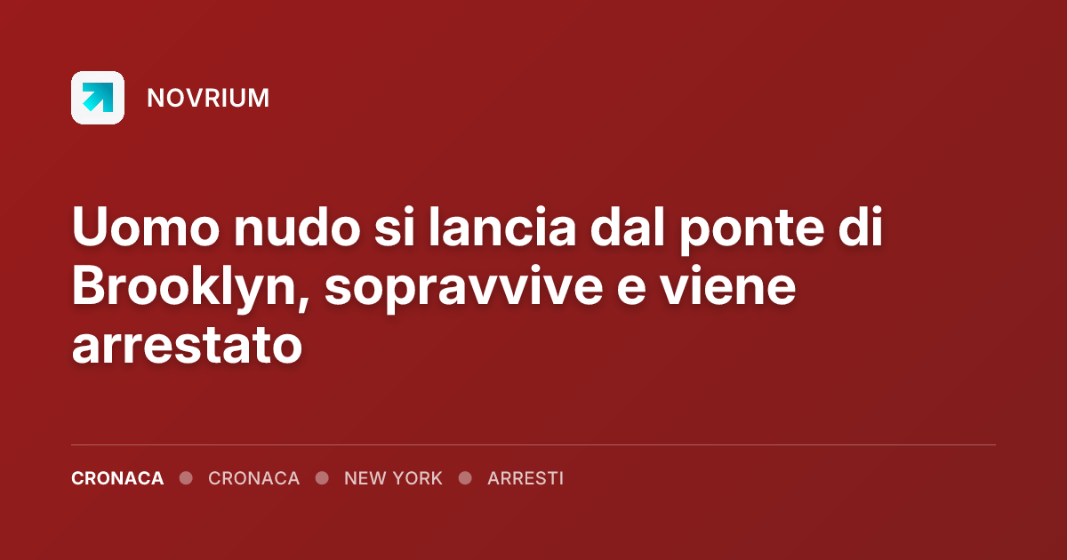 Uomo nudo si lancia dal ponte di Brooklyn, sopravvive e viene arrestato