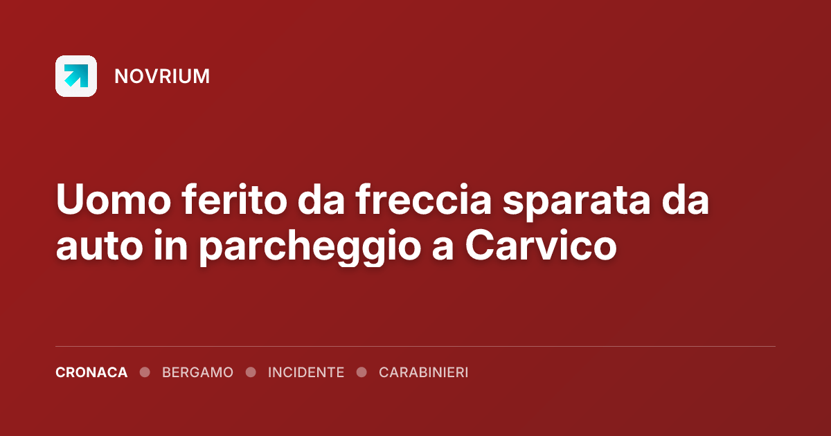 Uomo ferito da freccia sparata da auto in parcheggio a Carvico