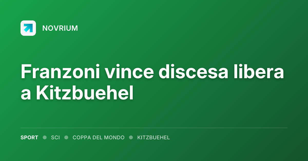 Franzoni vince discesa libera a Kitzbuehel