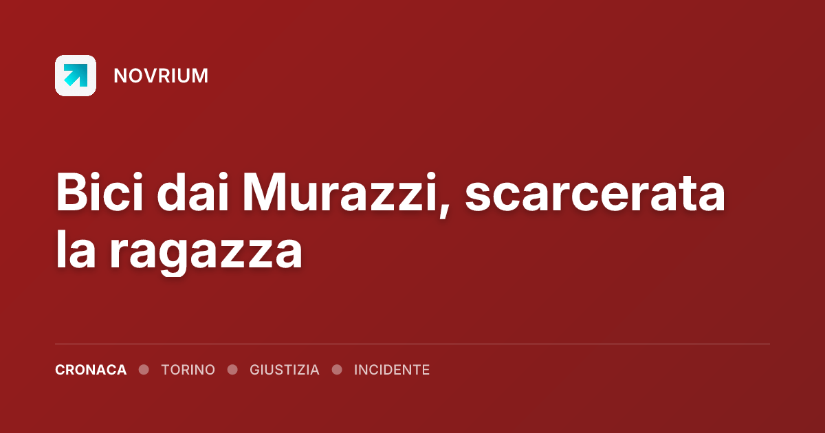 Bici dai Murazzi, scarcerata la ragazza