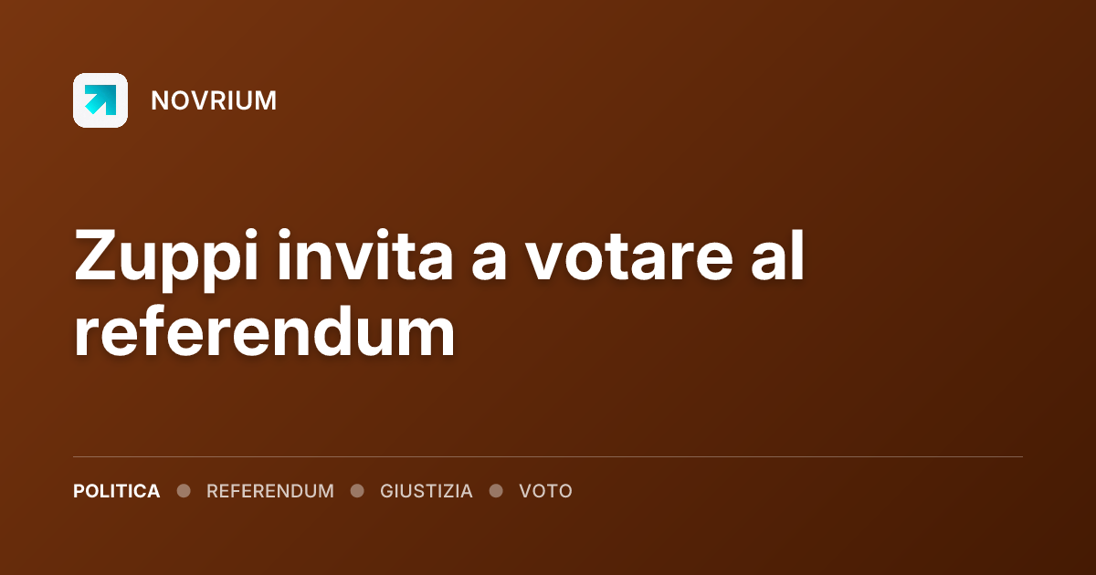 Zuppi invita a votare al referendum