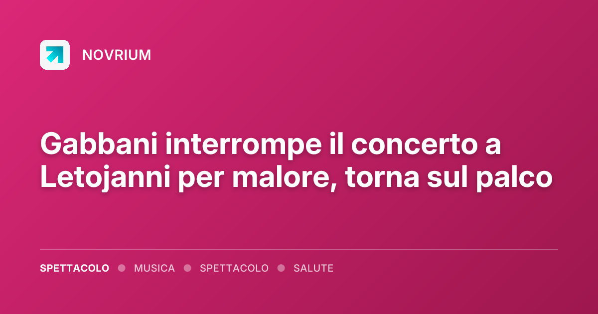 Gabbani interrompe il concerto a Letojanni per malore, torna sul palco