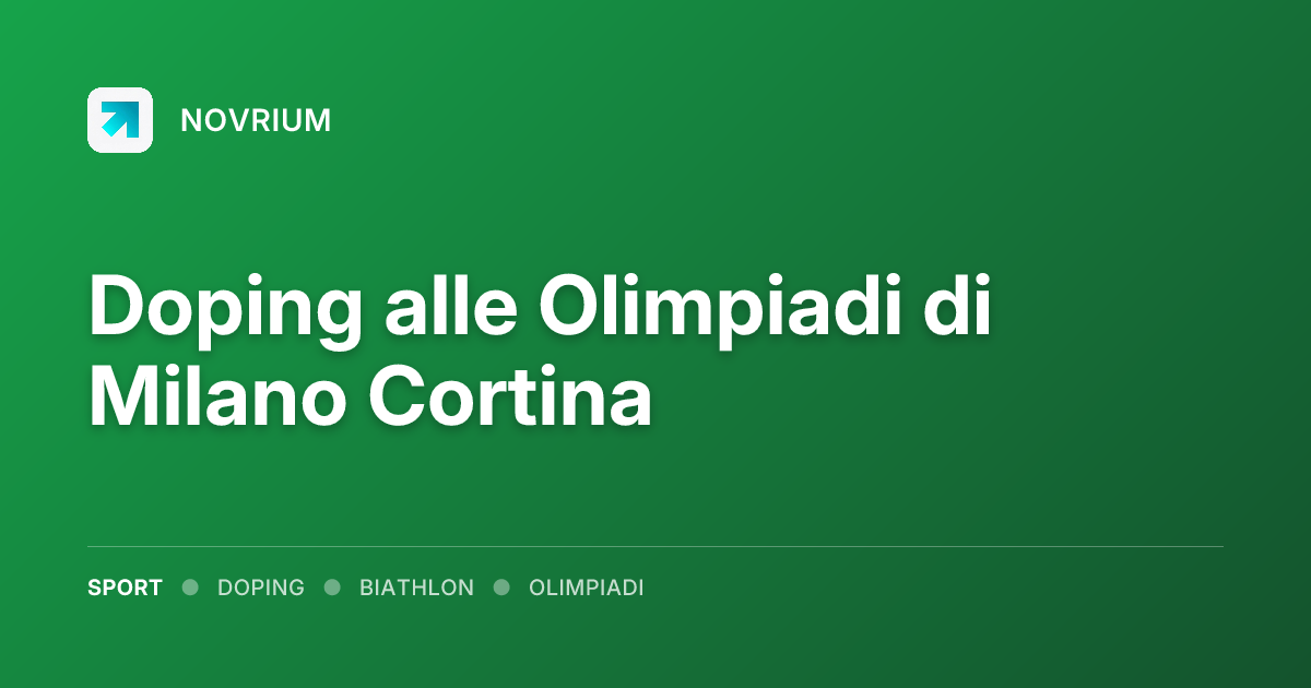 Doping alle Olimpiadi di Milano Cortina