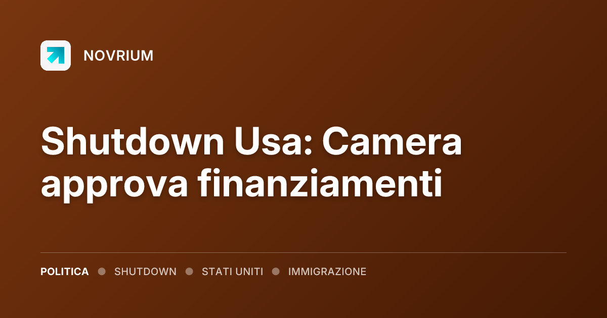 Shutdown Usa: Camera approva finanziamenti