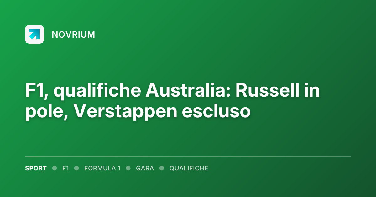 F1, qualifiche Australia: Russell in pole, Verstappen escluso