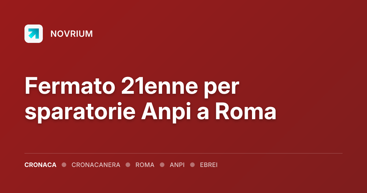 Fermato 21enne per sparatorie Anpi a Roma