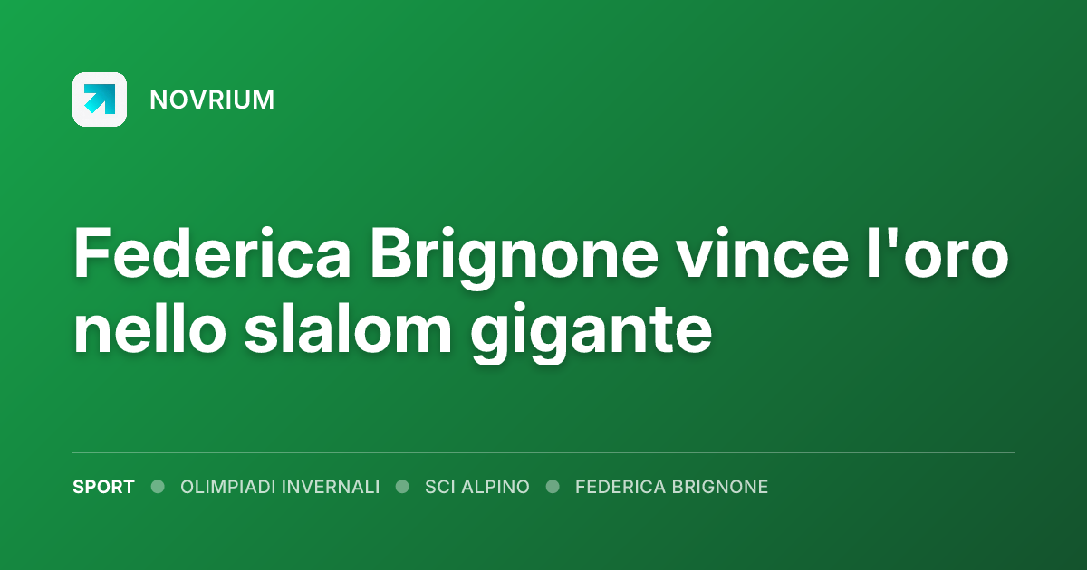 Federica Brignone vince l'oro nello slalom gigante