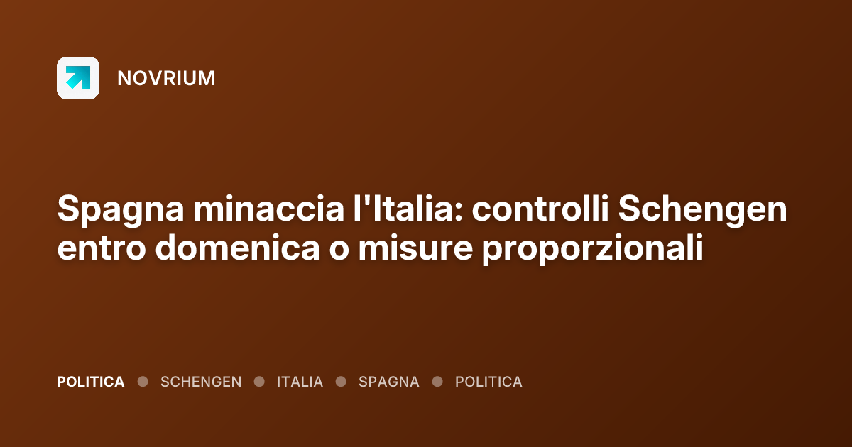 Spagna minaccia l'Italia: controlli Schengen entro domenica o misure proporzionali