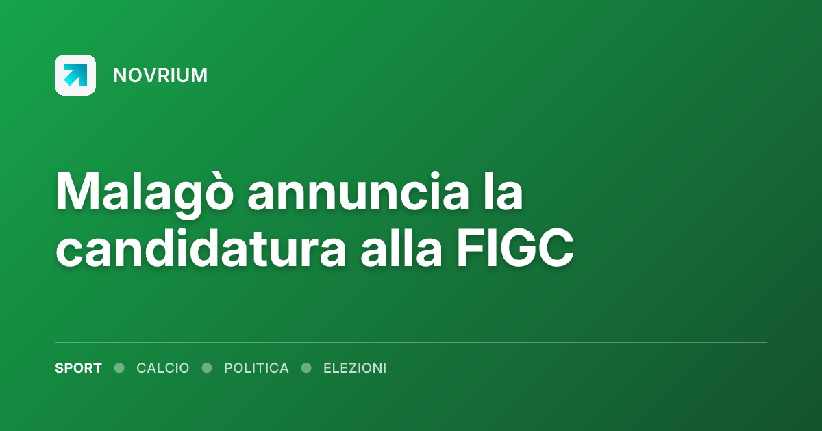 Malagò annuncia la candidatura alla FIGC