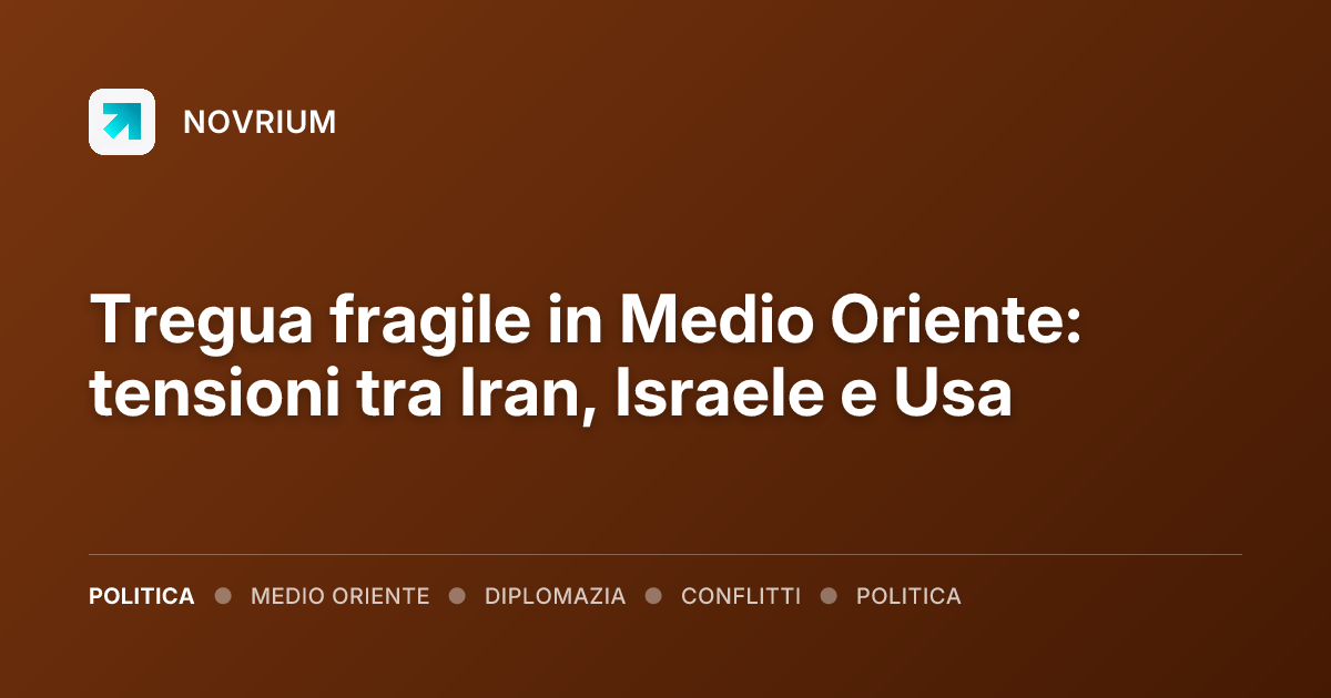 Tregua fragile in Medio Oriente: tensioni tra Iran, Israele e Usa