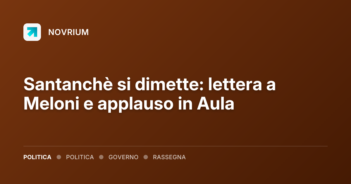 Santanchè si dimette: lettera a Meloni e applauso in Aula