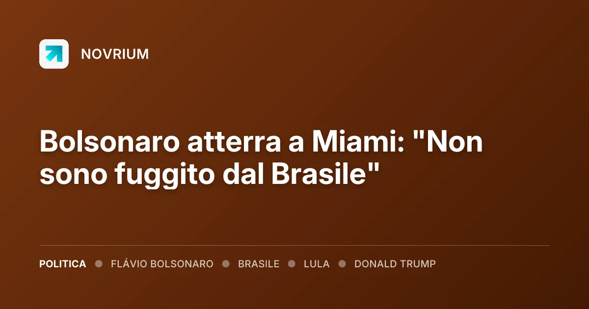 Bolsonaro atterra a Miami: "Non sono fuggito dal Brasile"