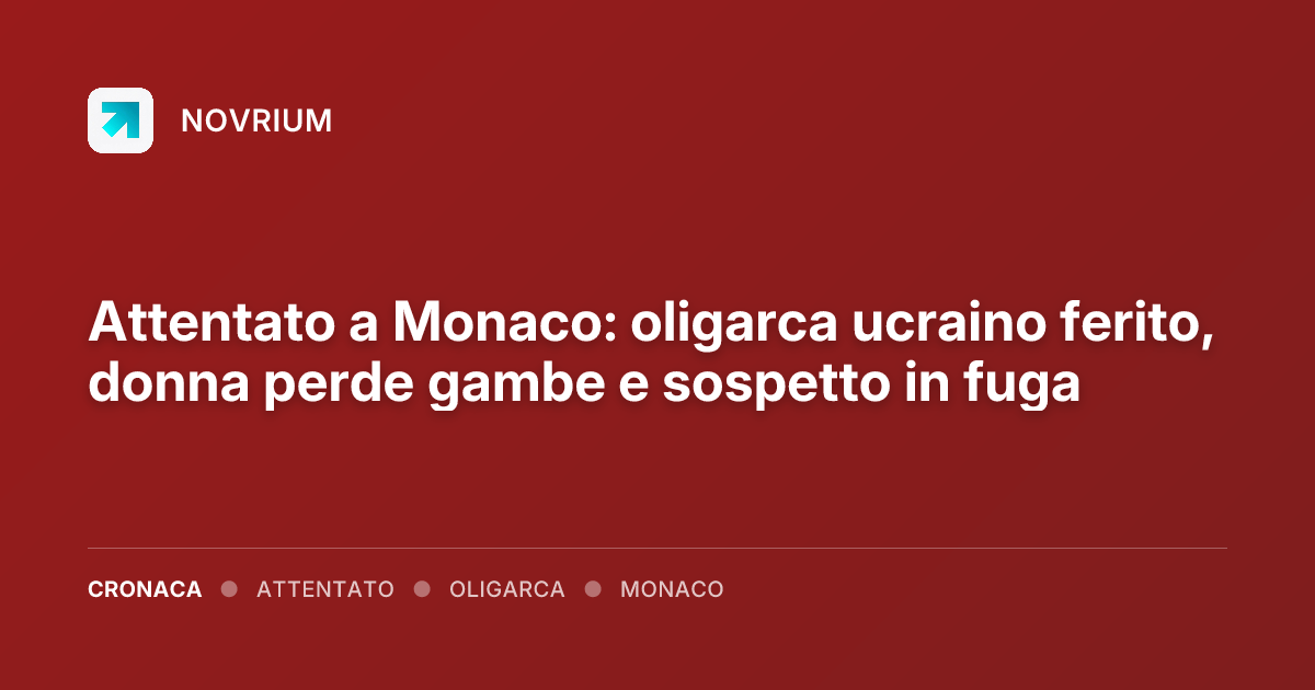 Attentato a Monaco: oligarca ucraino ferito, donna perde gambe e sospetto in fuga