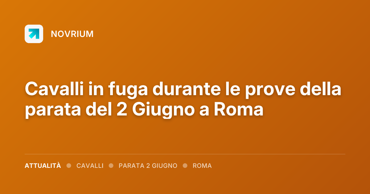 Cavalli in fuga durante le prove della parata del 2 Giugno a Roma