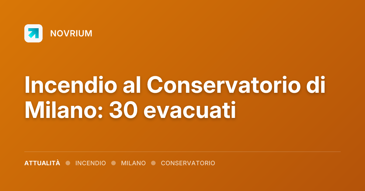 Incendio al Conservatorio di Milano: 30 evacuati
