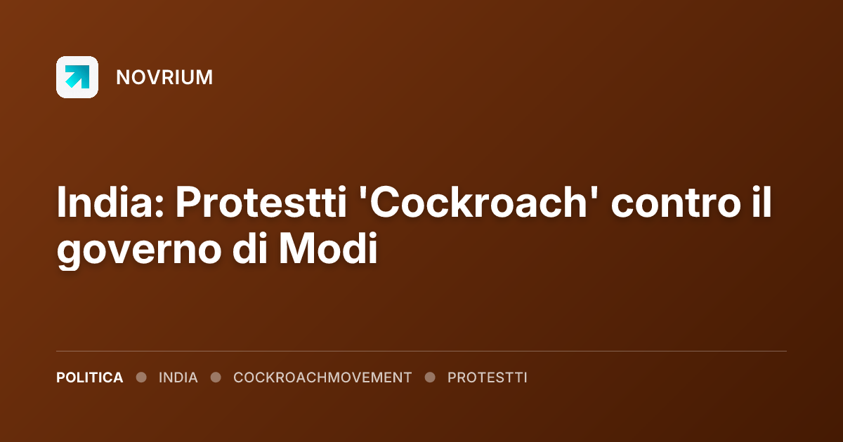 India: Protestti 'Cockroach' contro il governo di Modi