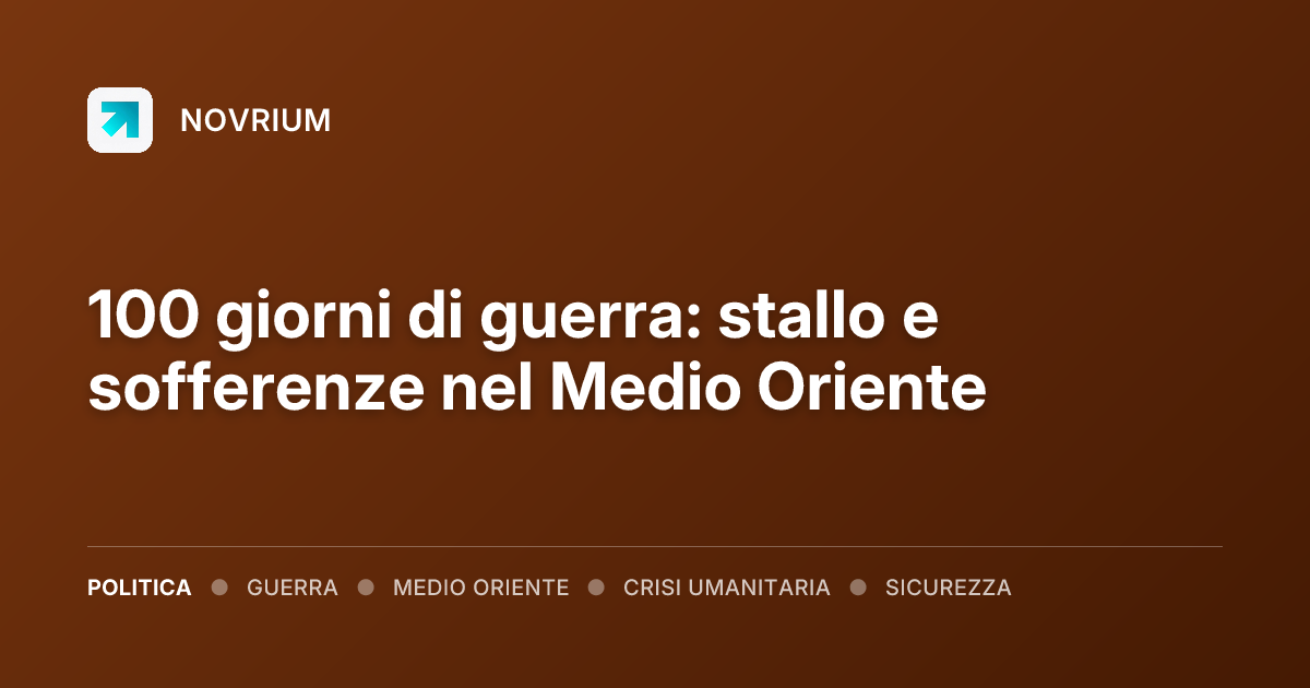 100 giorni di guerra: stallo e sofferenze nel Medio Oriente