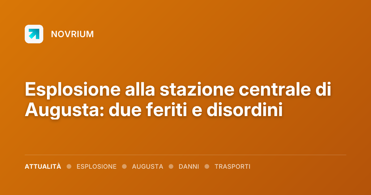 Esplosione alla stazione centrale di Augusta: due feriti e disordini