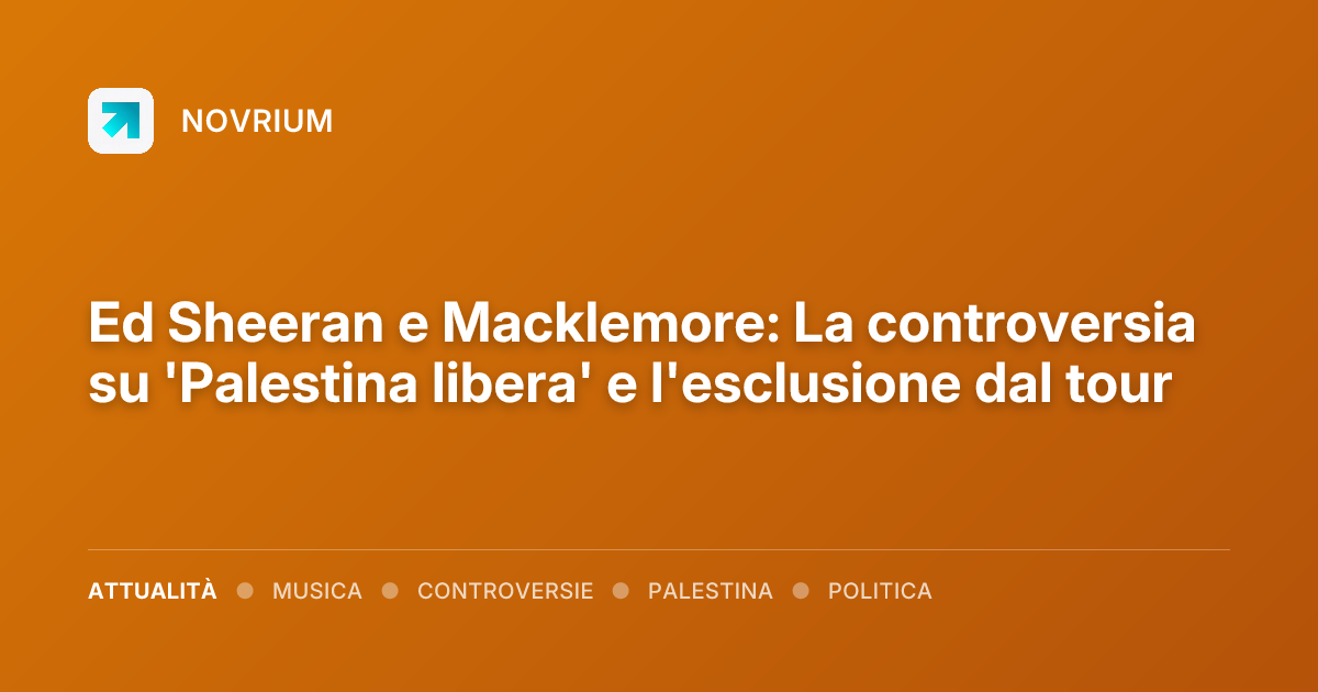 Ed Sheeran e Macklemore: La controversia su 'Palestina libera' e l'esclusione dal tour