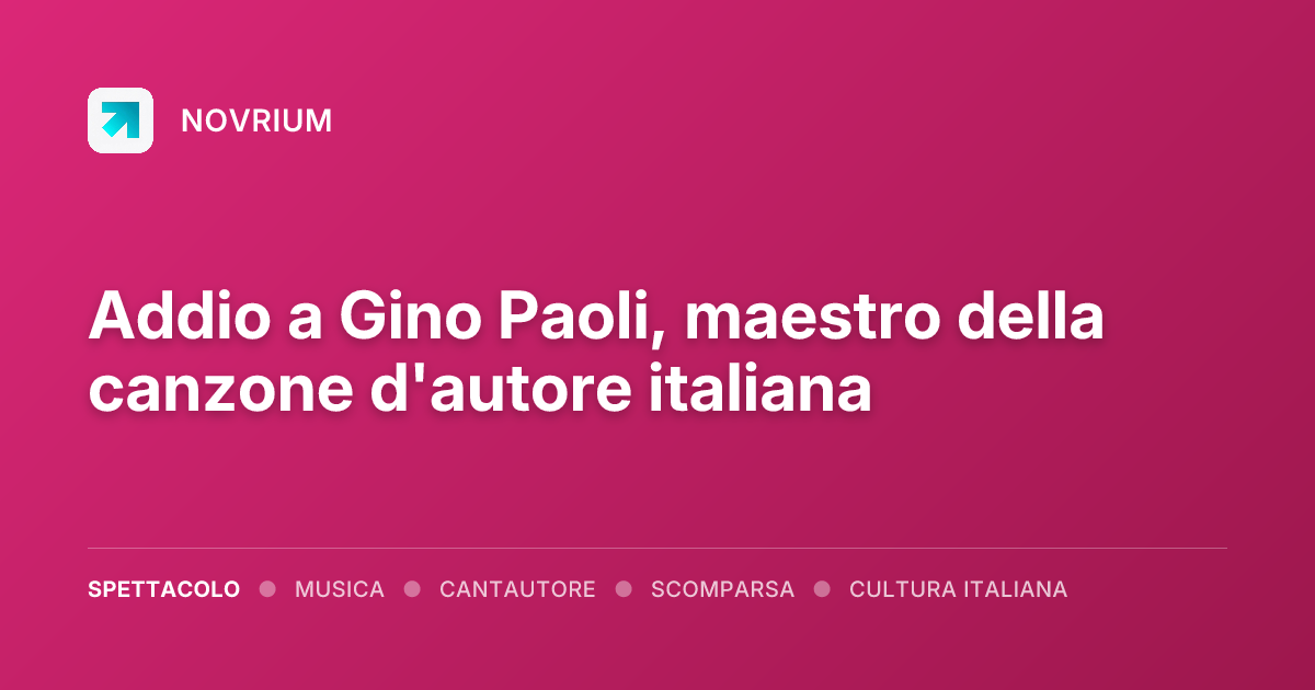 Addio a Gino Paoli, maestro della canzone d'autore italiana