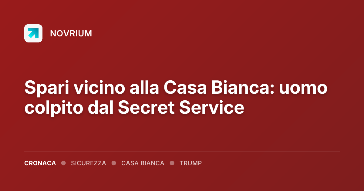 Spari vicino alla Casa Bianca: uomo colpito dal Secret Service