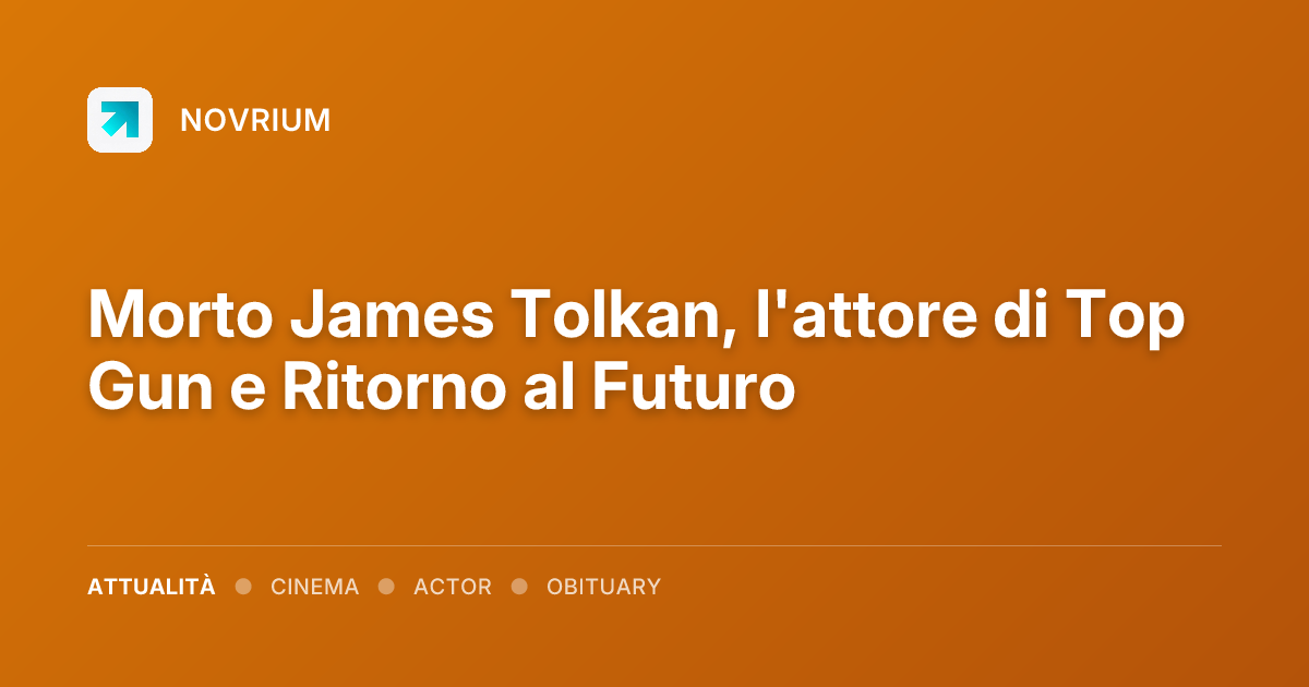 Morto James Tolkan, l'attore di Top Gun e Ritorno al Futuro