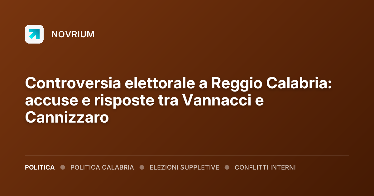 Controversia elettorale a Reggio Calabria: accuse e risposte tra Vannacci e Cannizzaro