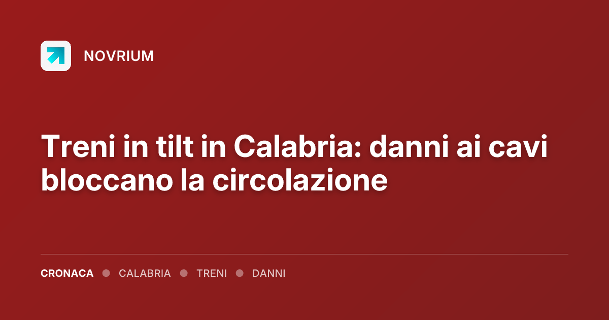 Treni in tilt in Calabria: danni ai cavi bloccano la circolazione