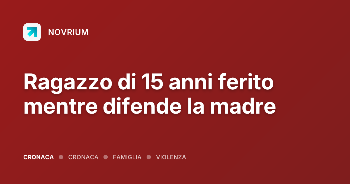 Ragazzo di 15 anni ferito mentre difende la madre