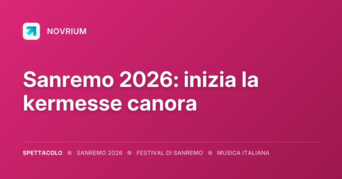 Sanremo 2026: inizia la kermesse canora