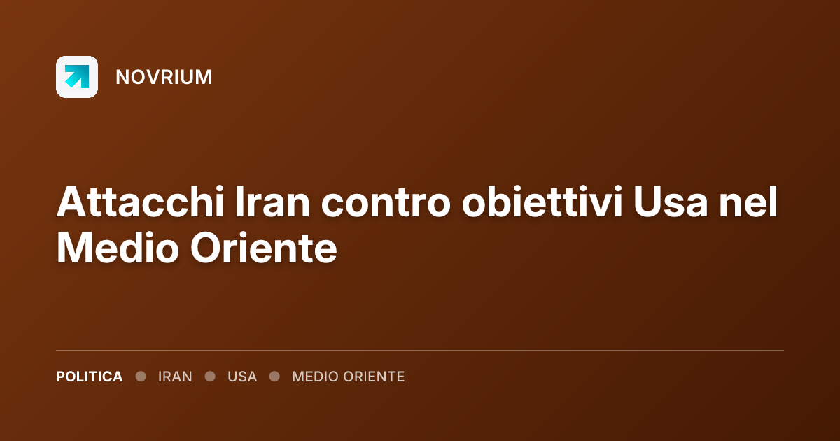 Attacchi Iran contro obiettivi Usa nel Medio Oriente