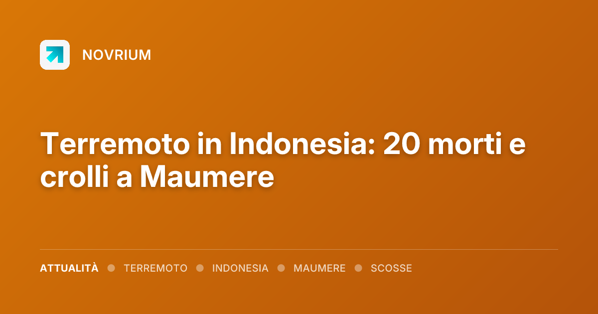 Terremoto in Indonesia: 20 morti e crolli a Maumere