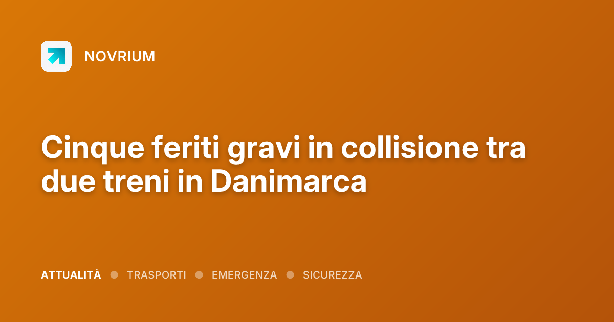 Cinque feriti gravi in collisione tra due treni in Danimarca