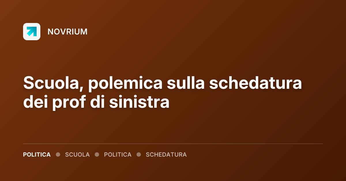 Scuola, polemica sulla schedatura dei prof di sinistra