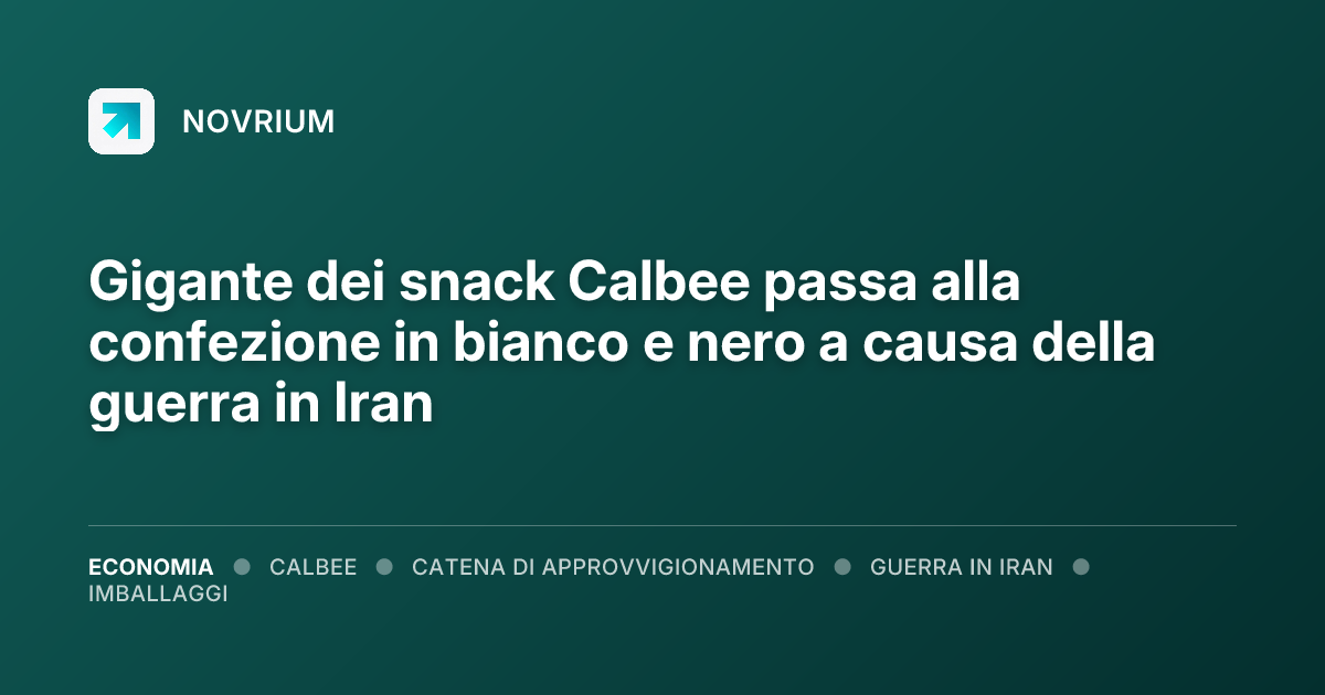 Gigante dei snack Calbee passa alla confezione in bianco e nero a causa della guerra in Iran